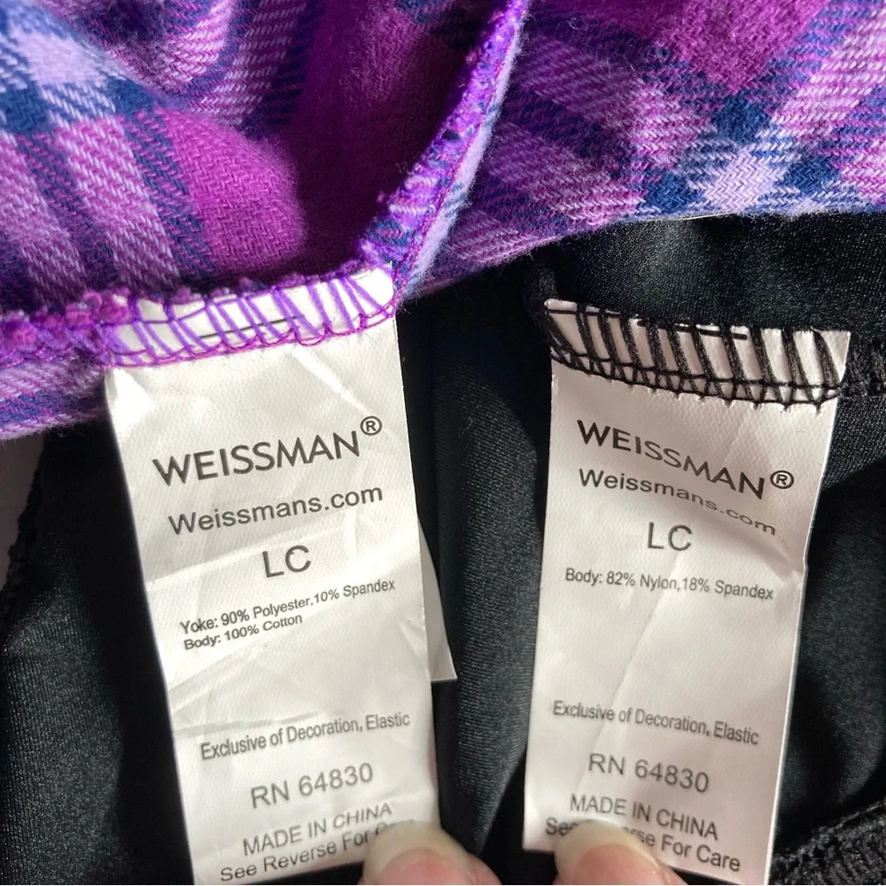 Weissman dance costume snap yo fingers hip hop purple plaid black unitard large